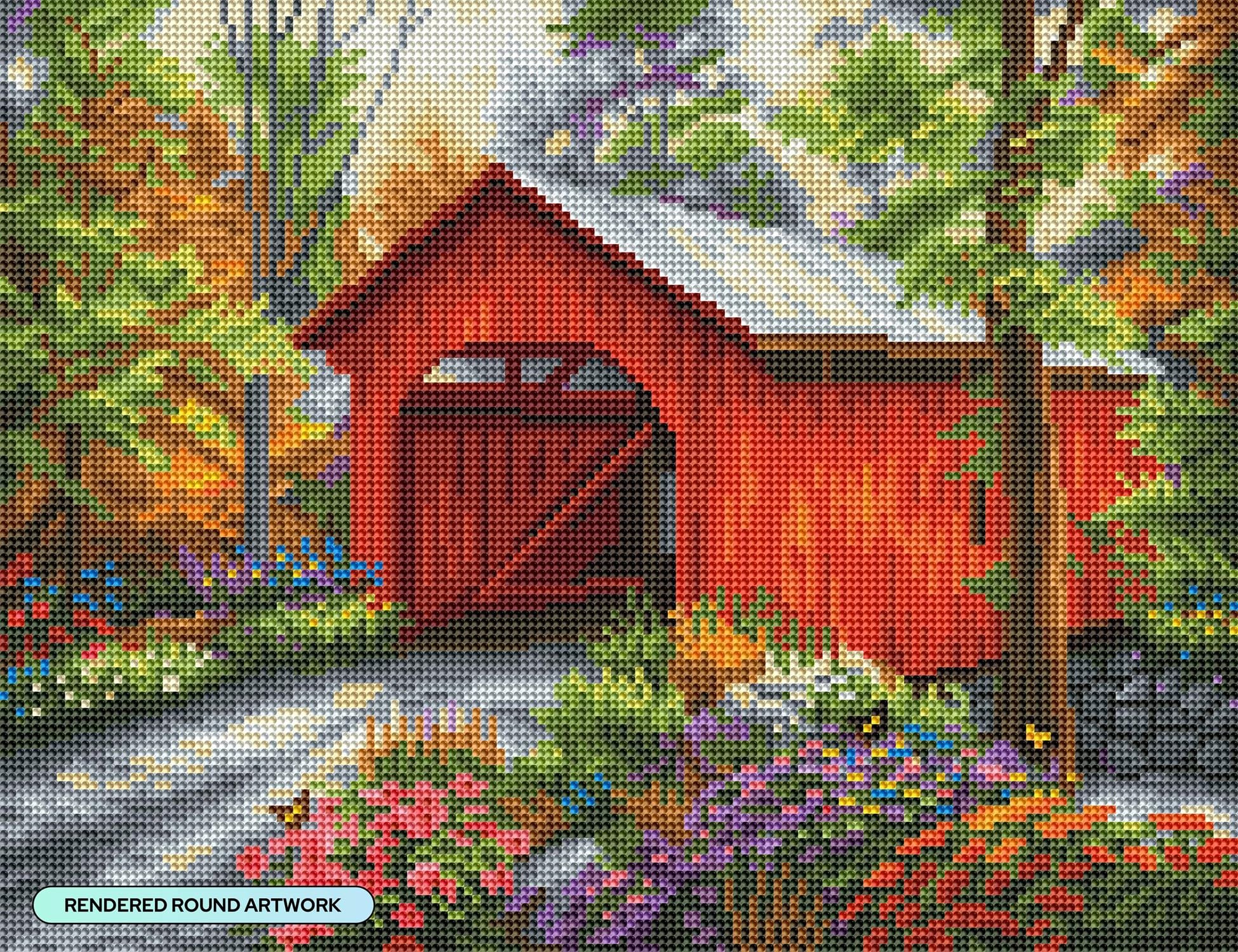 Amazon.com: DIAMOND ART CLUB Red Covered Bridge Diamond Art Kits